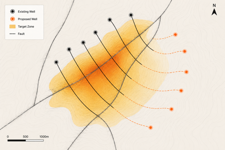 well placement 2D graph
